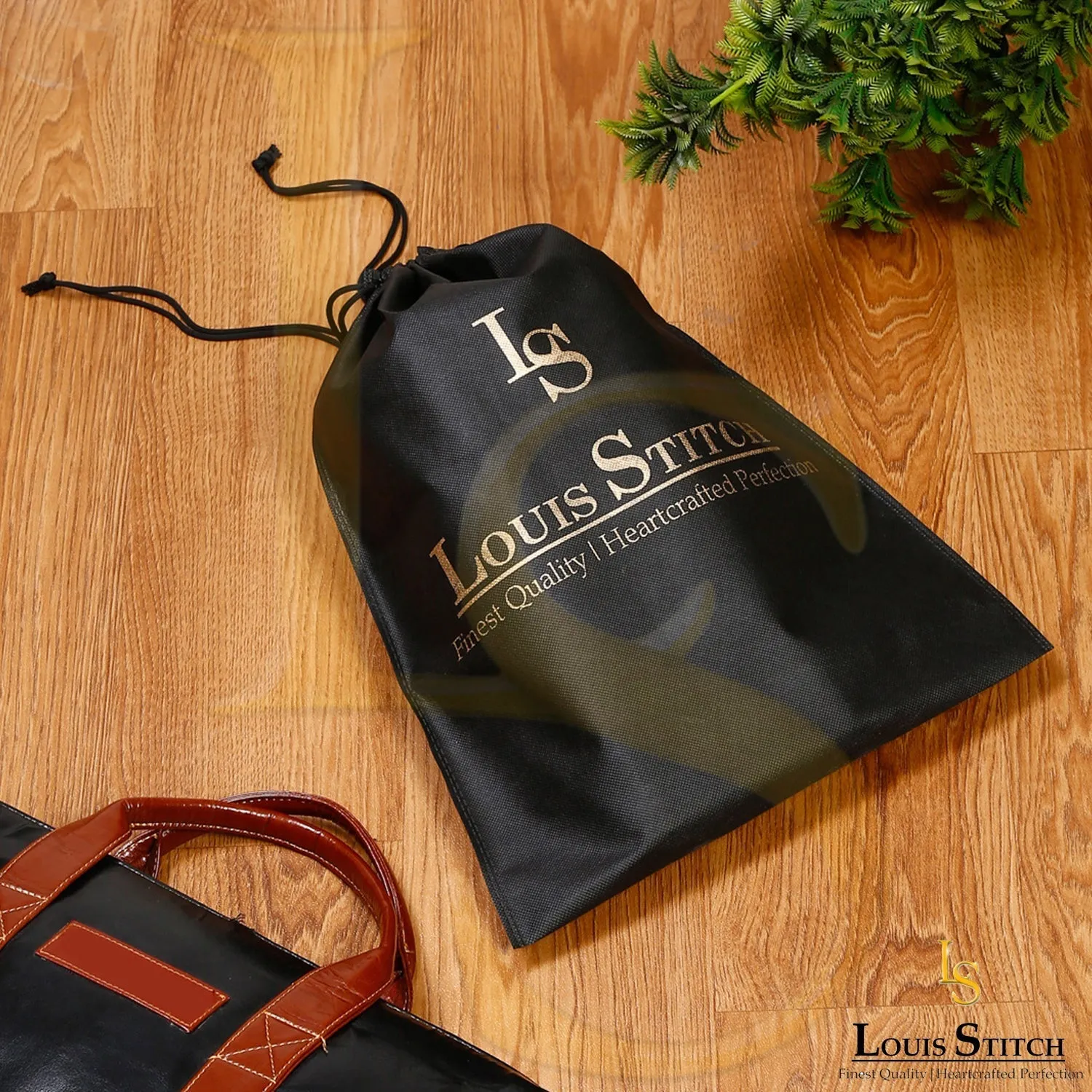 Non Woven Shoe Bag Pack Of  16 Black Plain