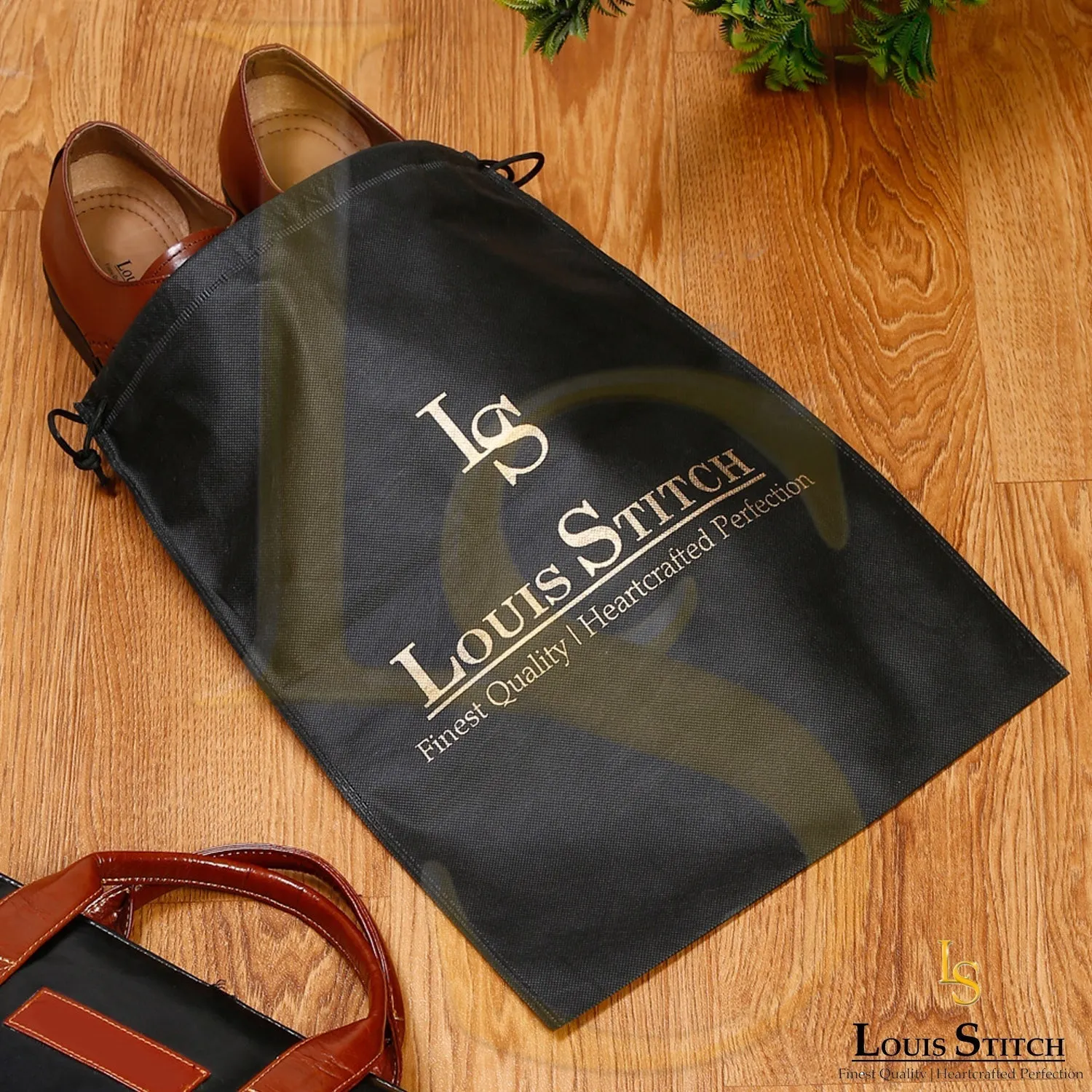 Non Woven Shoe Bag Pack Of  16 Black Plain