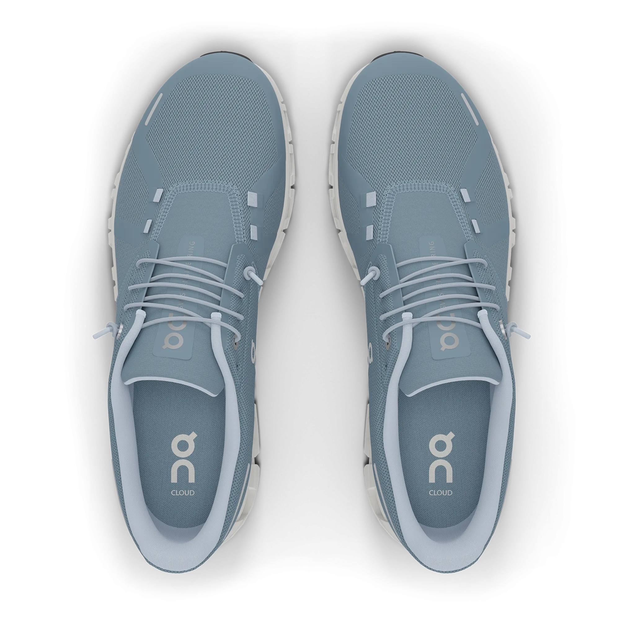 On Men's Cloud 6 Shoes - Chambray / White