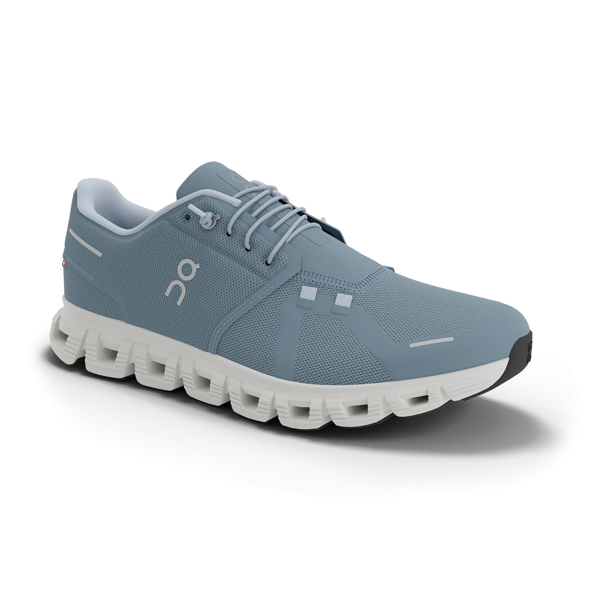 On Men's Cloud 6 Shoes - Chambray / White