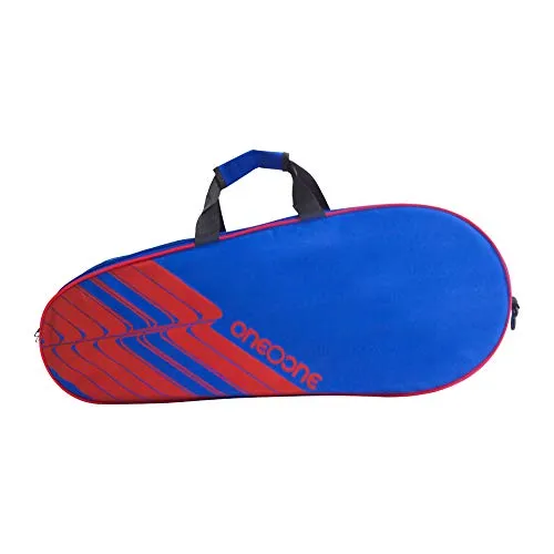 One O One - Lines Collection Double Compartment - Badminton/Tennis Kitbag (Blue   Red)