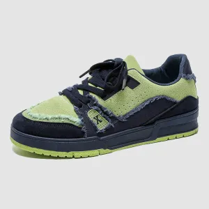 Raw-Edge Contrast Color Skate Shoes