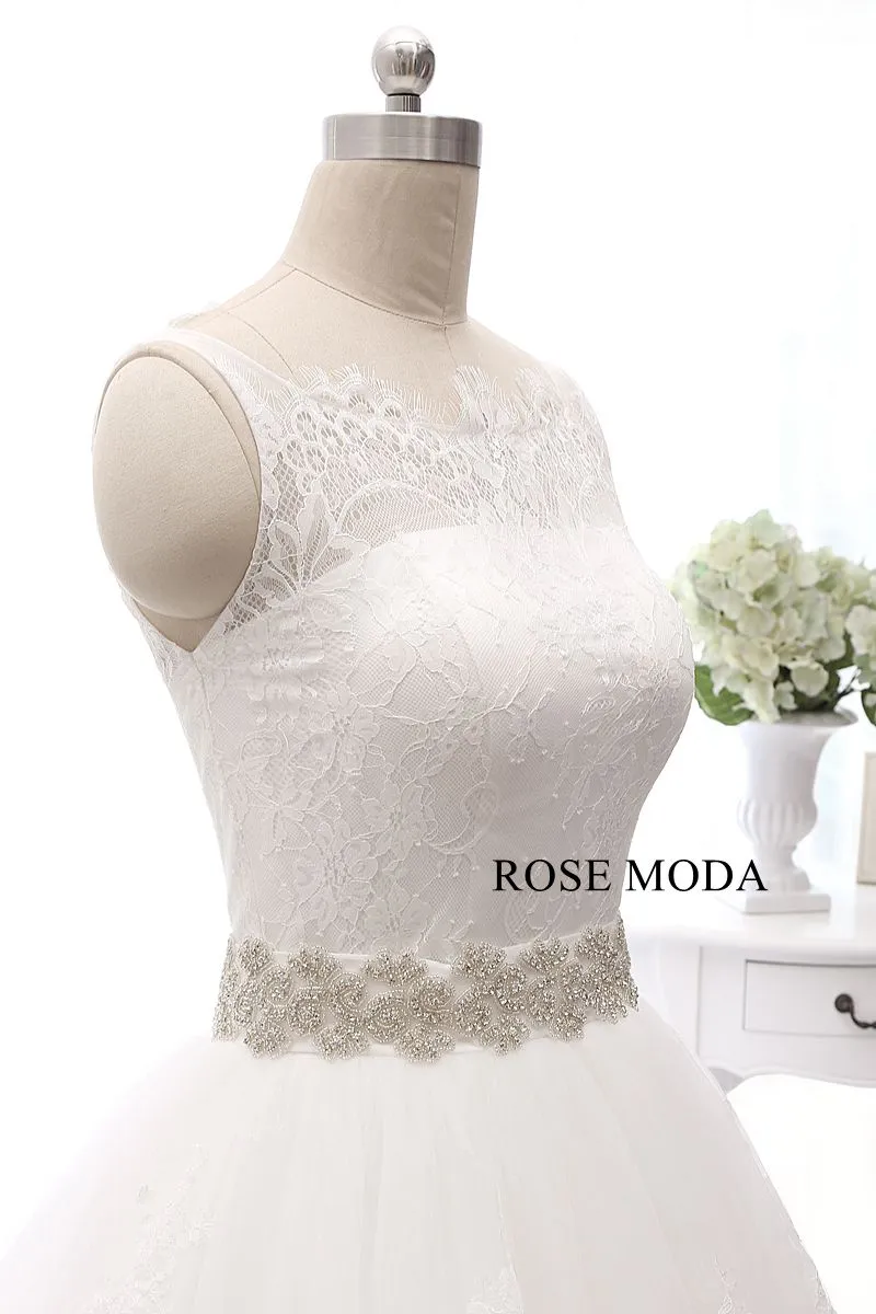 Rosemoda Ball Gown Wedding Dress With Crystal Belt