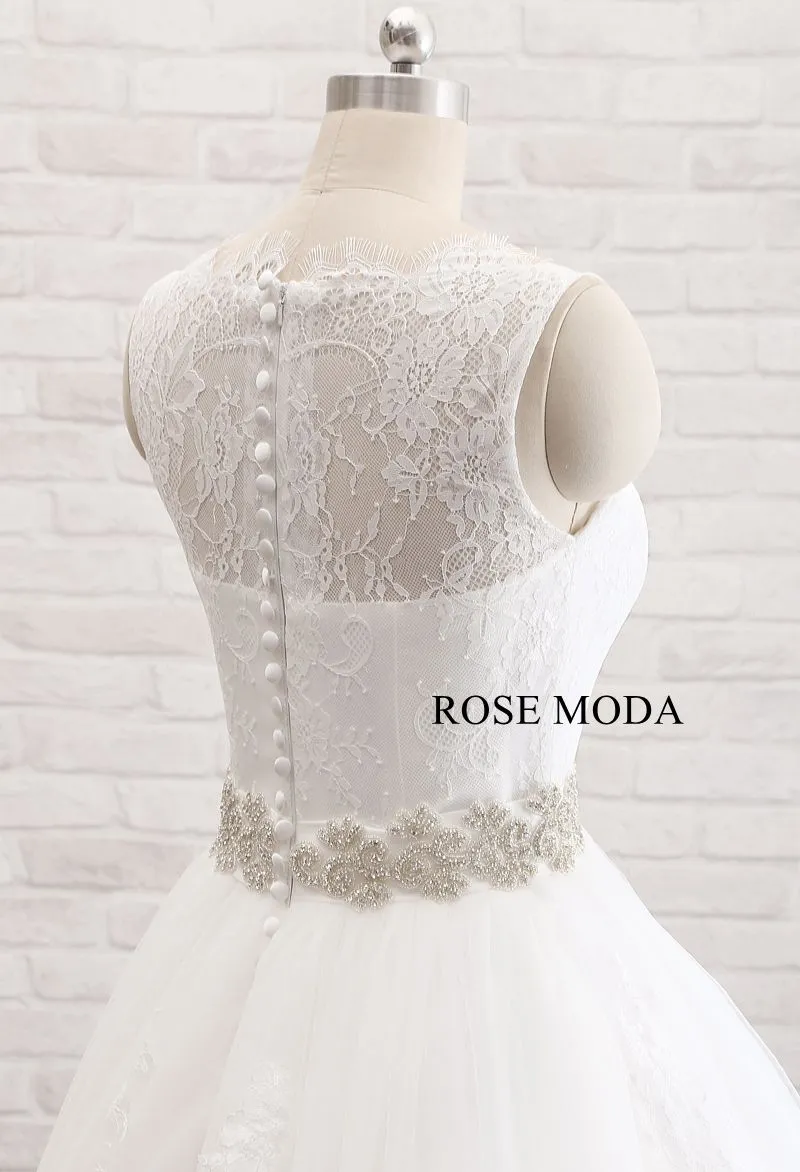 Rosemoda Ball Gown Wedding Dress With Crystal Belt