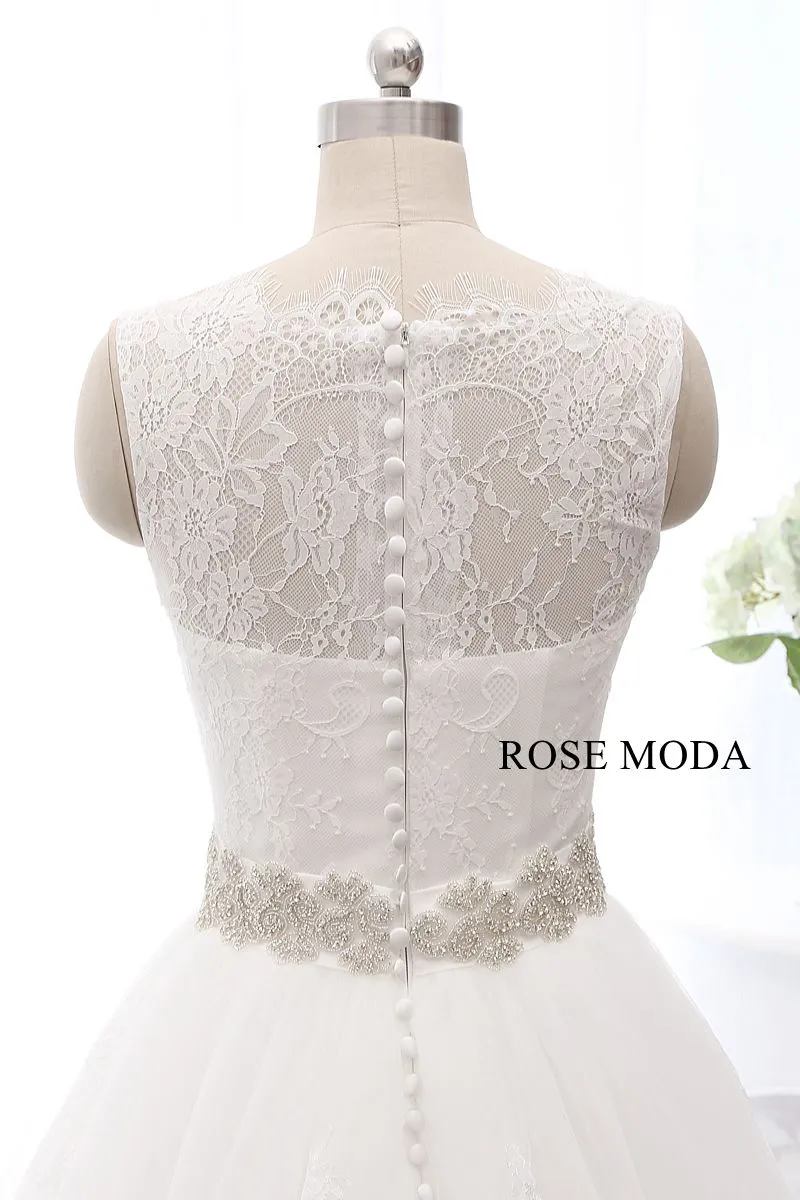 Rosemoda Ball Gown Wedding Dress With Crystal Belt