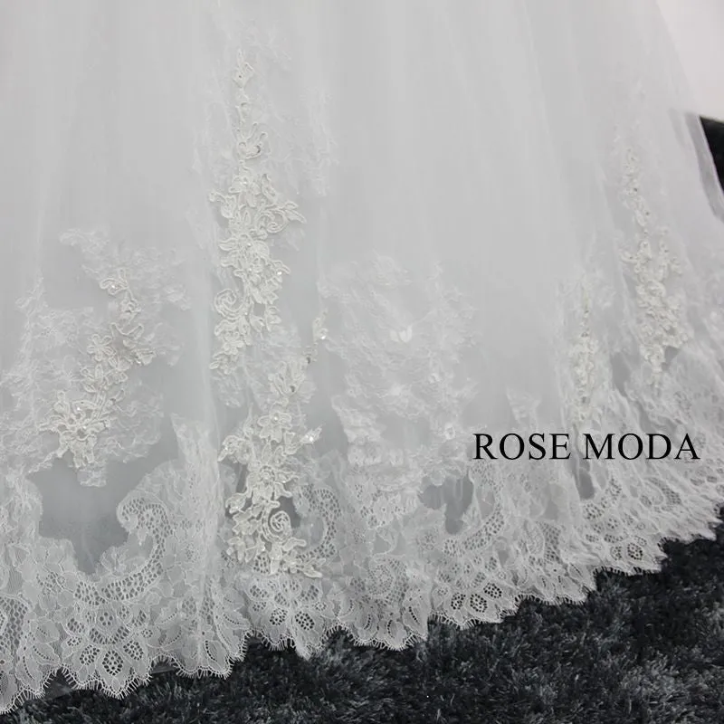 Rosemoda Long Sleeve Lace Ball Gown Wedding Dress