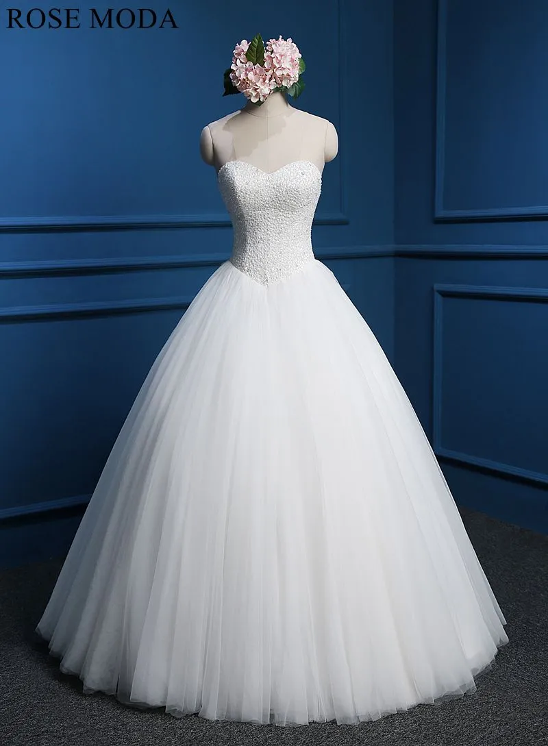 Rosemoda Sweetheart Neckline Beaded Ball Gown Wedding Dress