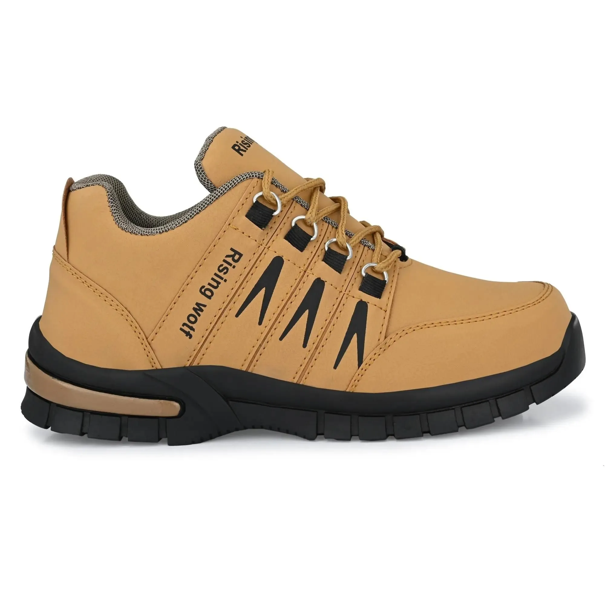 Synthetic Leather Lightweight Leather Shoes for Men Beige Color