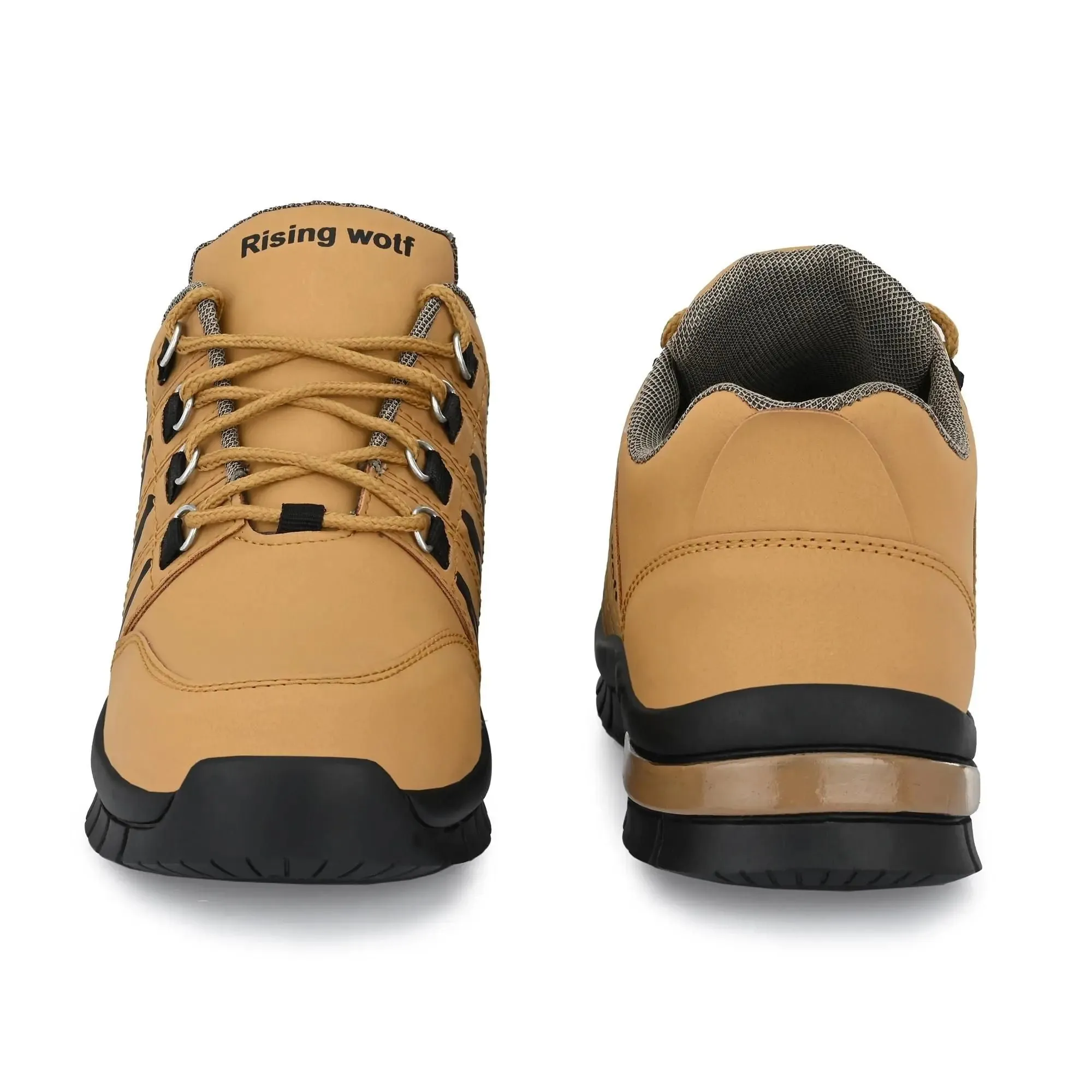 Synthetic Leather Lightweight Leather Shoes for Men Beige Color