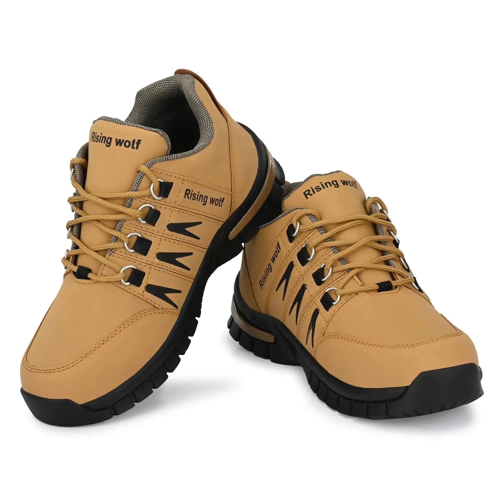 Synthetic Leather Lightweight Leather Shoes for Men Beige Color
