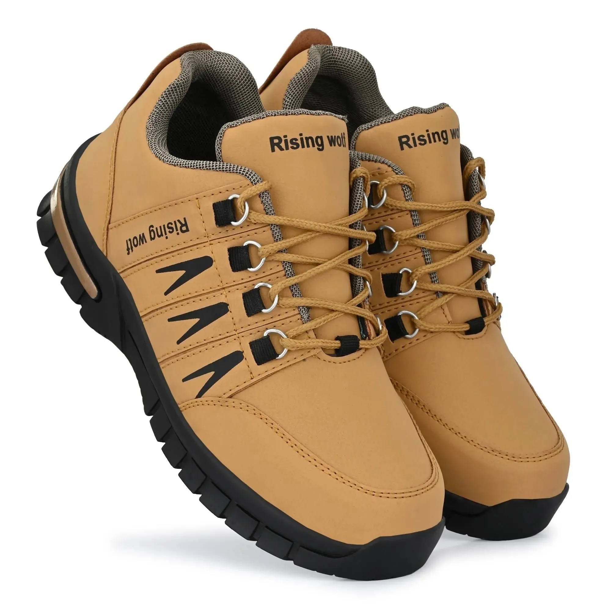 Synthetic Leather Lightweight Leather Shoes for Men Beige Color