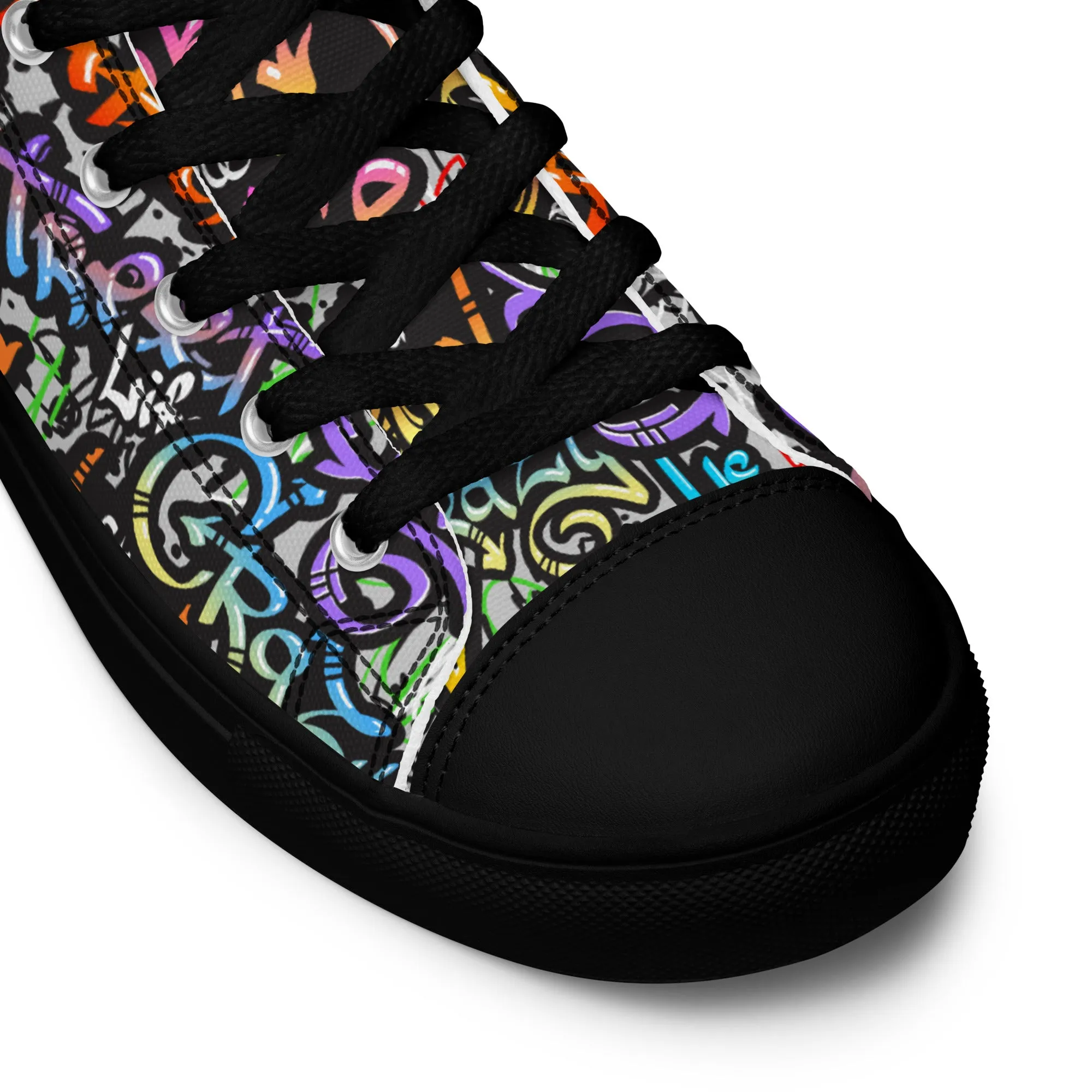 Unisex high top canvas shoes- Grafitti Style