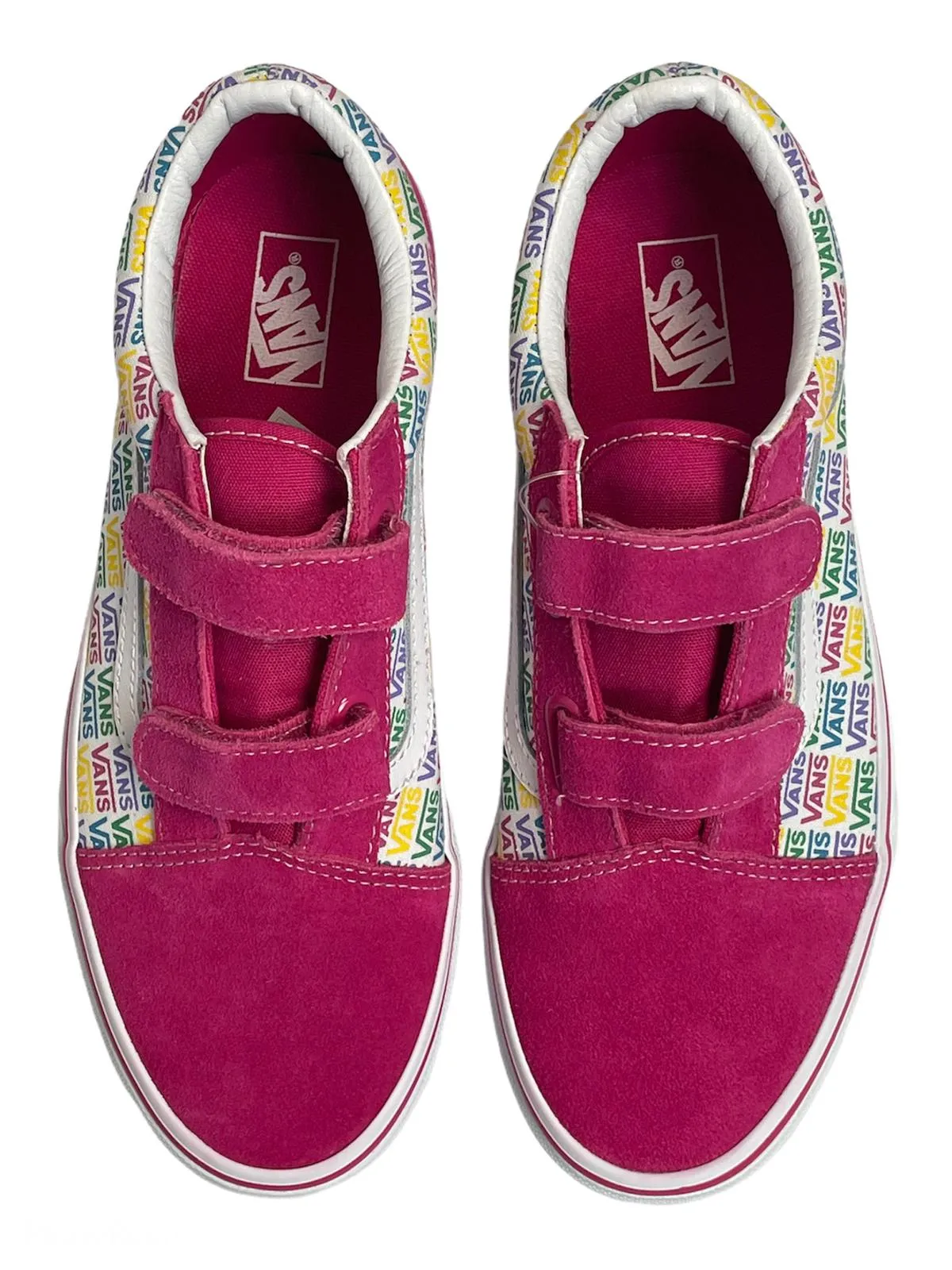 Vans Juniors Old Skool V Rainbow Leather Trainers
