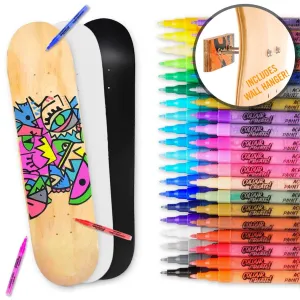 Venom Skateboards Deck With Colour Create Pens & Free Deck Wall Hanger