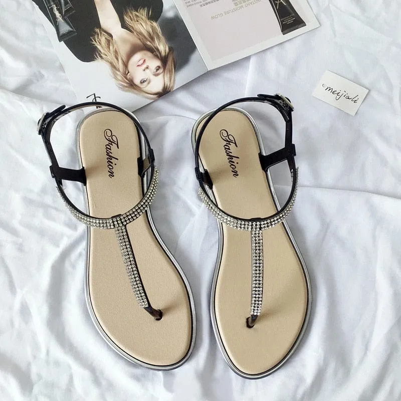 Women's Shoes Summer Rhinestone Flat Shoes