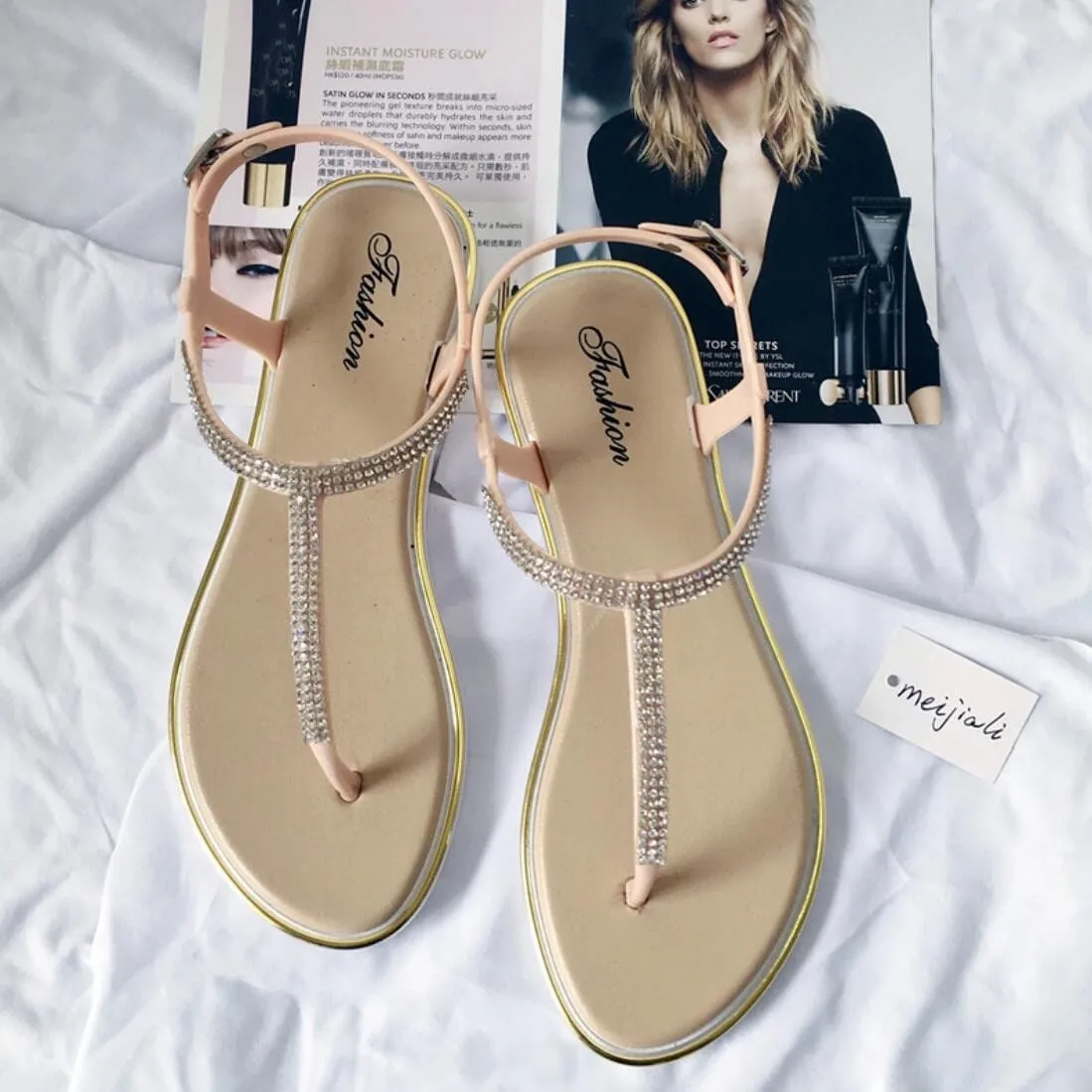Women's Shoes Summer Rhinestone Flat Shoes