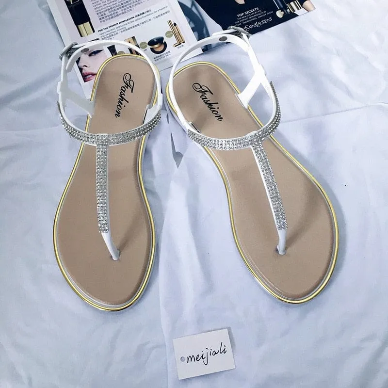 Women's Shoes Summer Rhinestone Flat Shoes