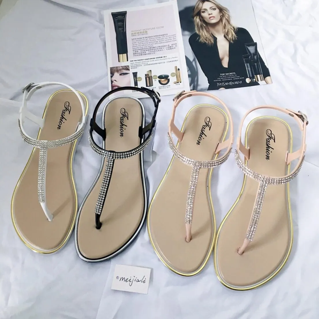 Women's Shoes Summer Rhinestone Flat Shoes